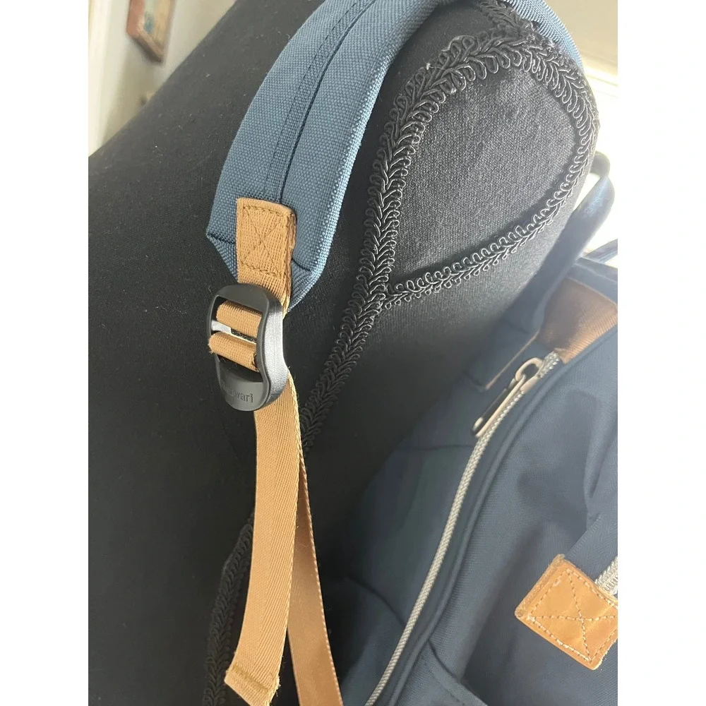 Himawari Contrast Waterproof Canvas & Leather Backpack Bag Laptop Travel Unisex